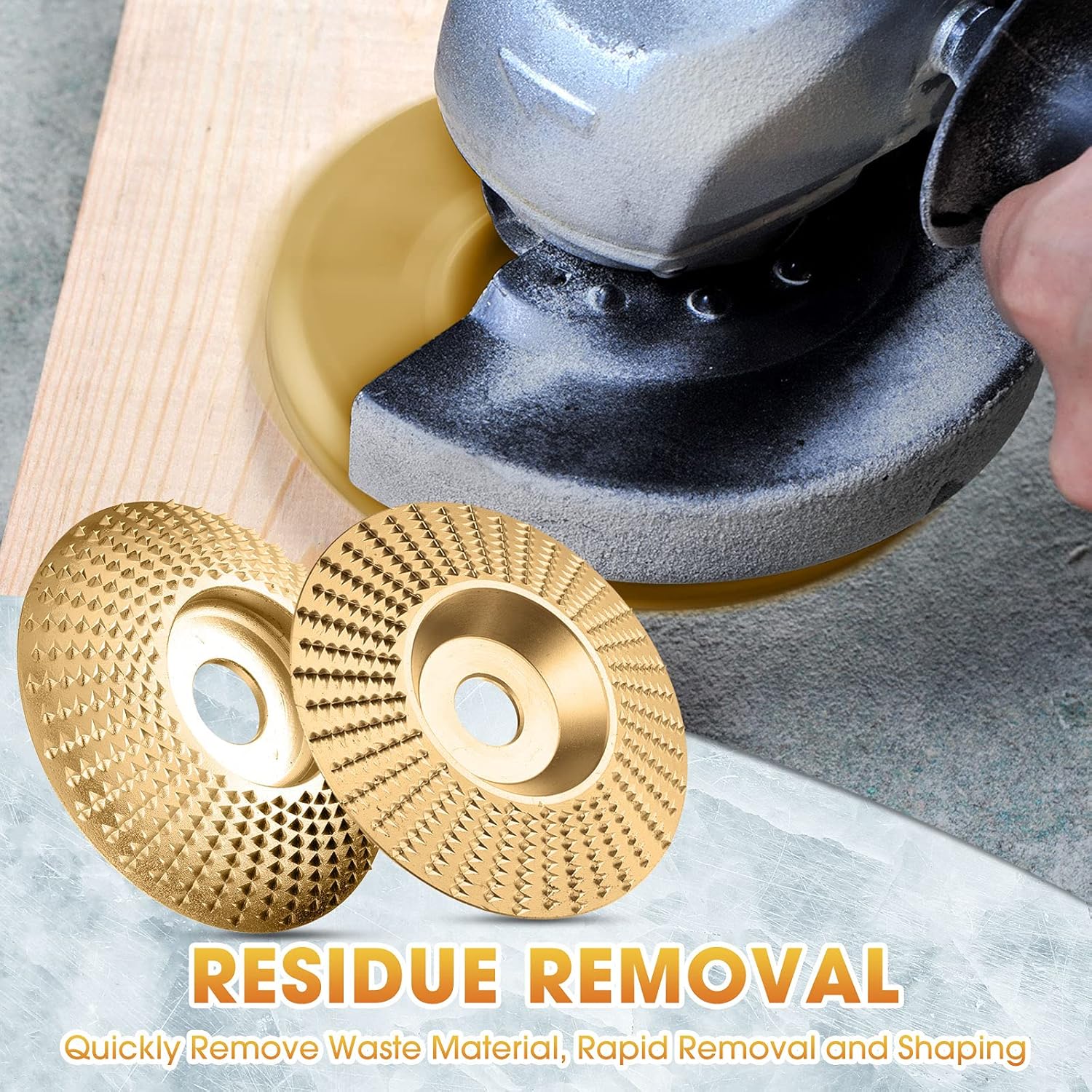 3 Pieces Grinding Wheel Shaping Disc Angle Grinder Discs Wood Carving Disc Angle Grinder Wheel Carving Abrasive Disc for Wood Cutting Shaping Polishing, Golden: Industrial & Scientific
