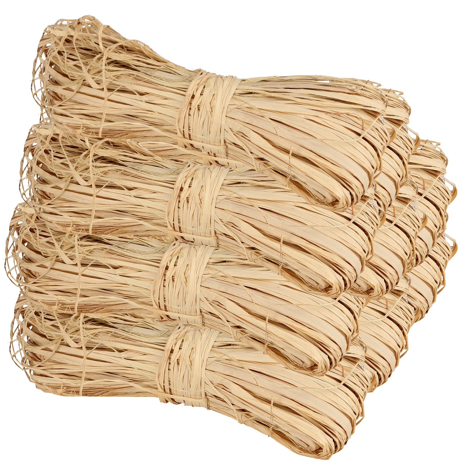 SEUNMUK 500g Raffia Straw, 10 Pack Natural Raffia Ribbon Bundles for Gift Wrapping, Florist Bouquets & DIY Crafts