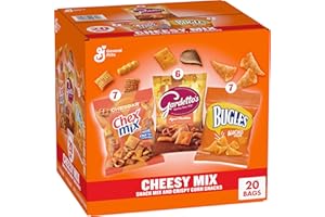 Cheesy Mix Variety Pack Snacks, Chex Mix Cheddar, Bugles Nacho Cheese, Gardetto's Aged Cheddar, 20 Ct, 28.875 oz