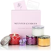 NORVENCE Candles for Women, Scented Candle Gift Set of 4, Scented Candles for Home, Birthday and Christmas Candle Gifts for Women (Vanilla, Lavender, Cinnamon, Jasmine, 14.4 oz)