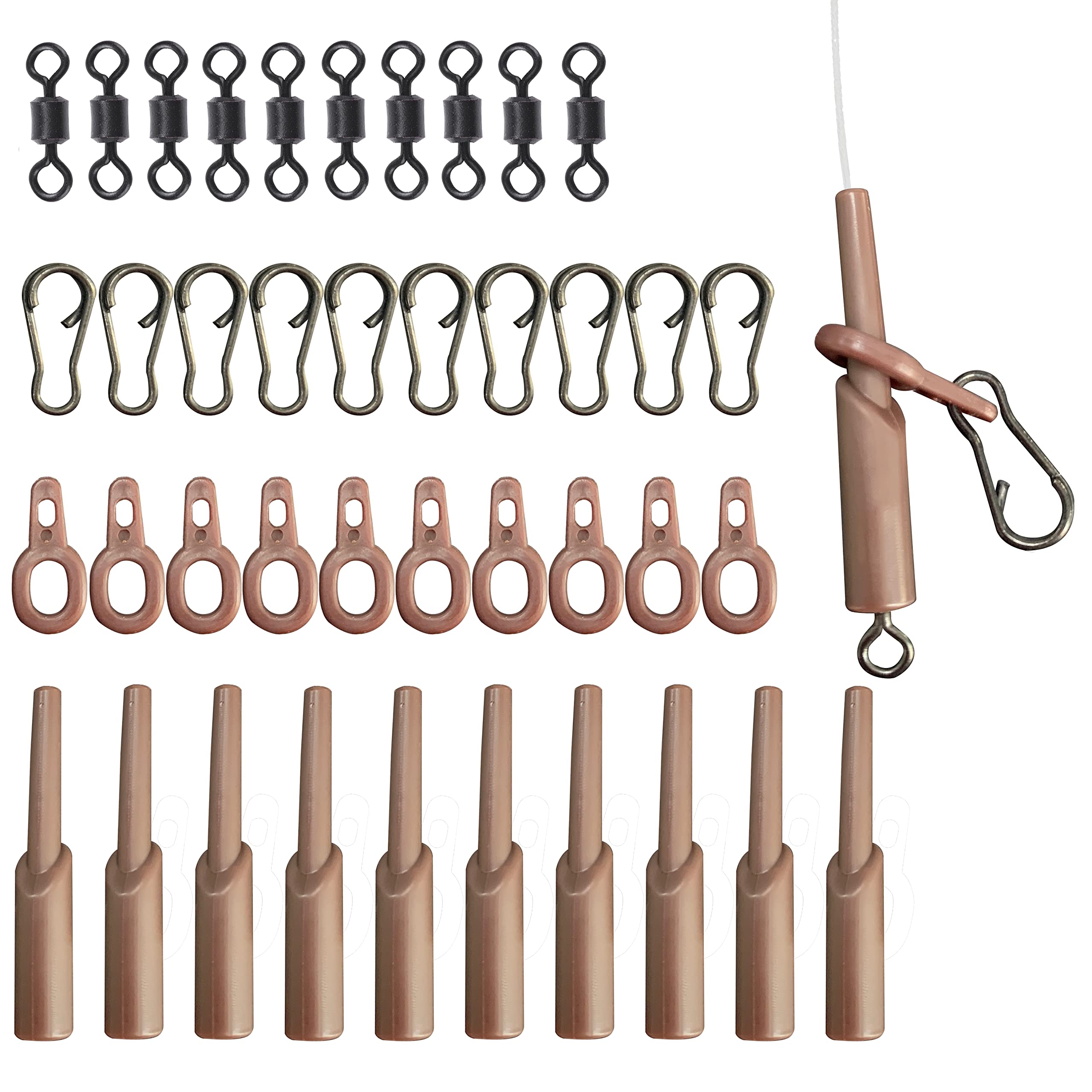 NewShot Carp Fishing Runing Rig Kit - Run Rigs for Fishing Tackle Accessories, Black, M
