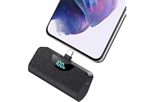 YHO Mini Portable Charger USB-C Power Bank 5200mAh,Ultra Compact LCD Display Battery Pack Backup Charger Compatible with iPhone 17/17 Air/17 Pro/17 Pro Max/16/16 Plus/16 Pro/15 Series,Samsung,Android etc