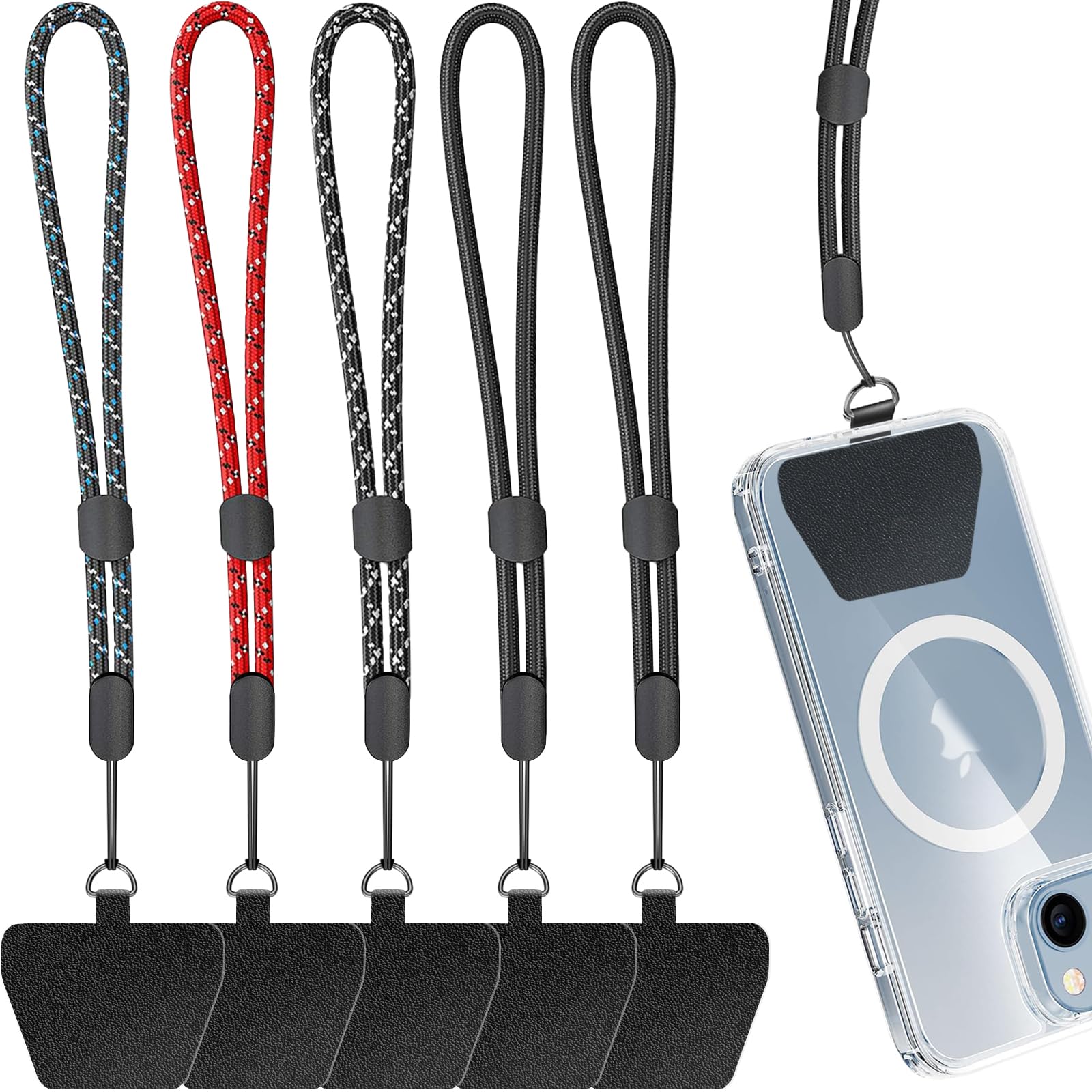 Limvory Cell Phone Lanyard, 5 Pack Adjustable Phone Wrist Strap with 5 Pack Tether Tab fit iPhone and Most Cell Phones