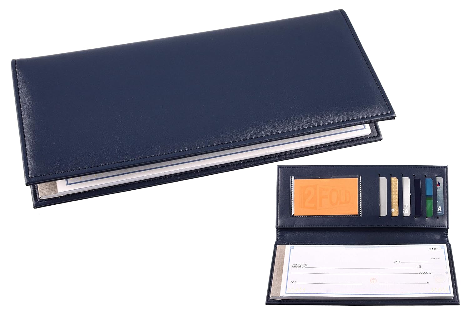 Bronze Business Size and Travelers Check Checkbook Cover PU Leather