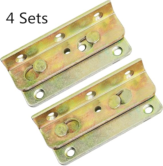 NoMortise Bed Rail Brackets Set of 4 Premium Heavy Duty Rust Proof
