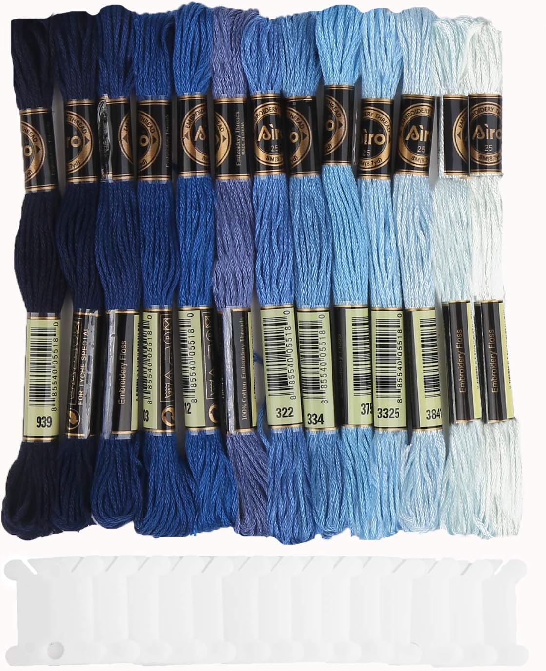SULOLI Embroidery Threads,Sewing Thread Kit Embroidery Threads Blue Series Cross Stitch Floss