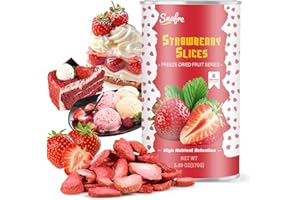SNAFRE Freeze Dried Strawberries Slices, Frozen Strawberries, 170G/5.99OZ Frozen Fruit, Freeze Dried Fruit, 100% Natural for Beverages, Yogurt, Salad, Smoothie and Baking