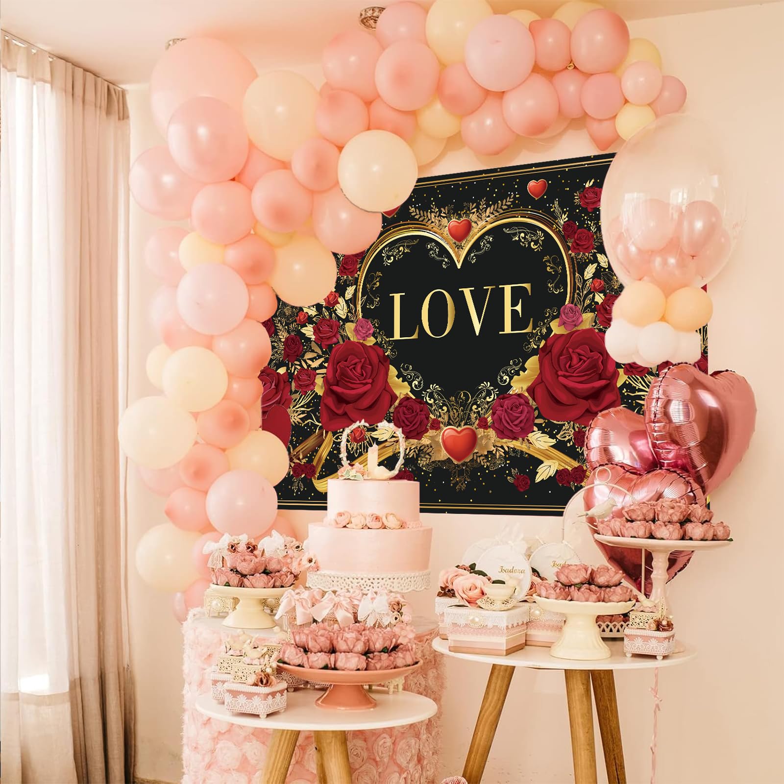 Valentines Day Decorations – Valentines Day Backdrop and Banner for Party, Office, Classroom, and Home Décor