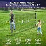 BAGAIL Badminton Net Foldable Nylon Stand Adjustable Height 3m 4.2m 5.2m view 2