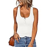 BTFBM 2026 Spring Tops for Women Summer Scoop Neck Ribbed Henley Button Sleeveless Casual Basic Tank Top Clothes Outfits