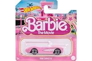 Hot Wheels Barbie The Movie Car Corvette Convertible Authentic Pink Metal 1/64 Scale Image Corvette Movie Barbie Collectible 
