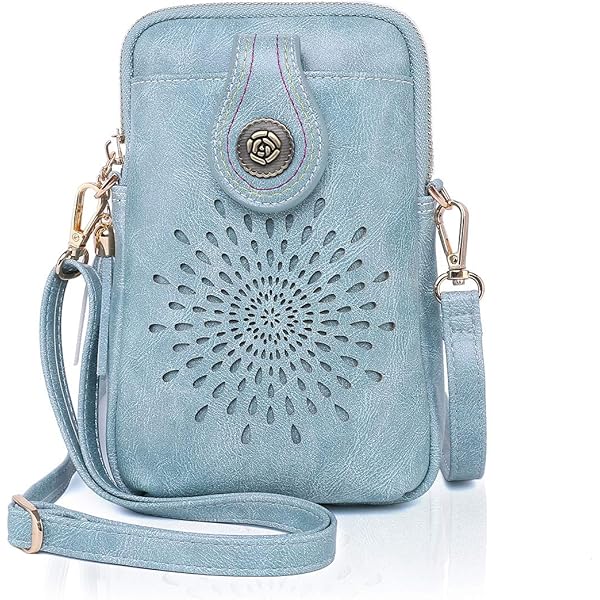 TSV - Small Leather Cell Phone Purse, Crossbody Cell Phone Bag