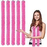 FeelfunFeather 5pcs Feather Boa - Pink Artificial Fluffy Boas Bulk 5 Ft for Wedding Birthday Tea Party Christmas Costume Decor