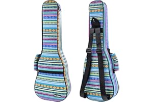 CLOUDMUSIC Ukulele Case Gig Bag Padded Backpack For Tenor 26" Inch(Tenor,Hawaii Blue)