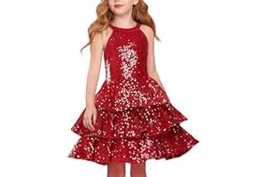 GRACE KARIN Girls Sequin Party Dress Kids Sparkly Formal Birthday Teen Special Occasion Fancy Pageant Dresses Size 6-14