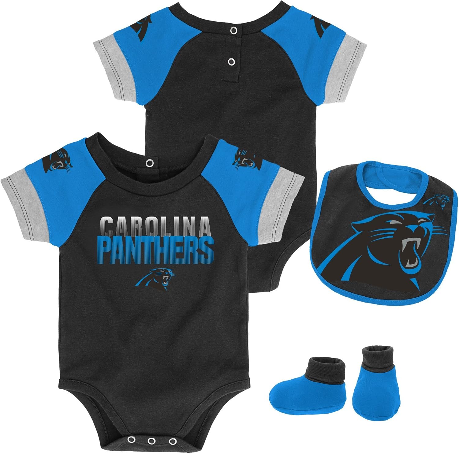 NFL Unisex-Baby Newborn & Infant 50 Yard Dash Bodysuit, Bib & Bootie Set