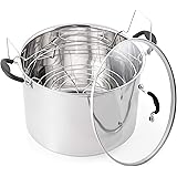 McSunley Water Bath Canner with Glass Lid, Induction Capable, 21.5Qt, Stainless Steel