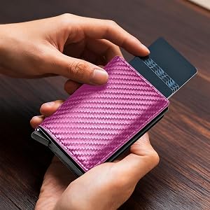 Slim Wallet-Minimalist Cards Holder,RFID Blocking Wallets,Pop Up Credit Card Wallets for Men Women,Travel Office