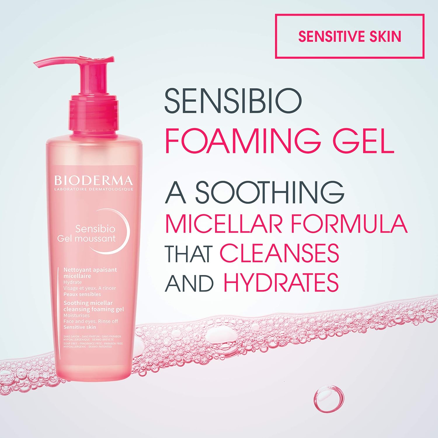 Bioderma - Sensibio - Foaming Gel - Cleansing and Make-Up Removing - Refreshing feeling - for Sensitive Skin - 6.67 fl.oz.: Premium Beauty