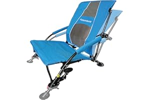 STRONGBACK Beach Chairs - Low Gravity Recliner Portable Beach Chair - with Built-in Lumbar Support, Heavy Duty Folding Beach Chairs, Great for Travel