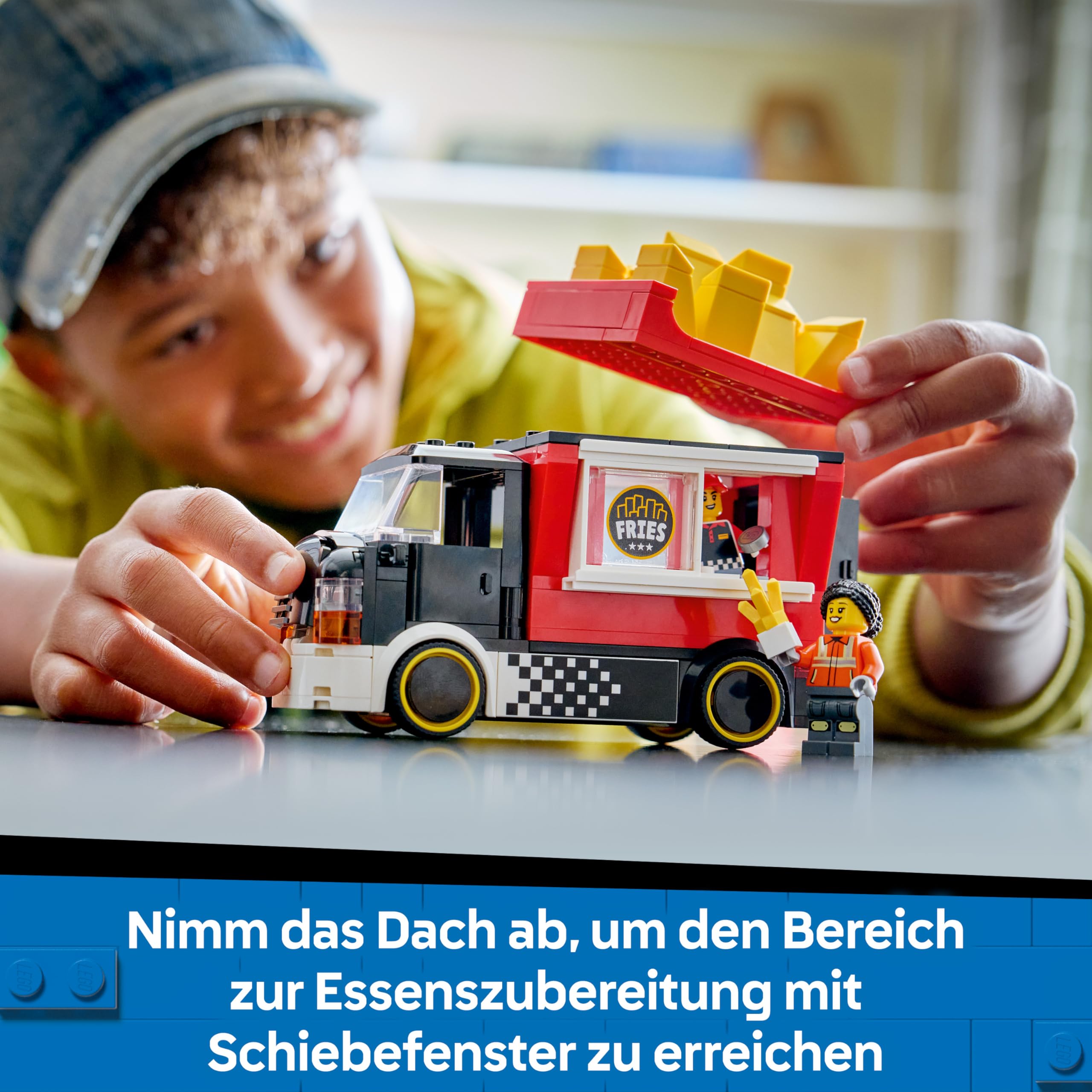 LEGO City Pommes-Truck - Spielzeug Fahrzeug Modellbau mit abnehmbarem Verkaufsbereich, 2 Minifiguren und Zubehör - Geburtstagsgeschenk für Jungen ab 5 Jahren - 60488 4