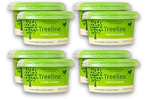 TREELINE TREENUT CHEESE Treeline Cheese - Tangy Cashew Cream Cheese - Vegan Cheese Made with Plant-Based Ingredients (Chive & Onion, 8 oz, 8-Pack)