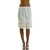 MELODY Double Lace Half Slip Satin Skirt Extender- 21" length