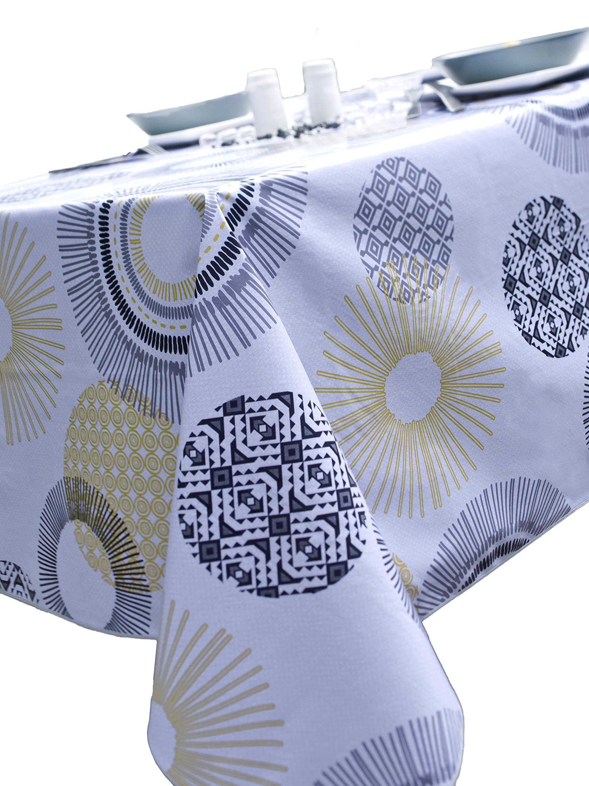 CALITEX Oasis Gold Oilcloth Tablecloth (140 x 200 cm)