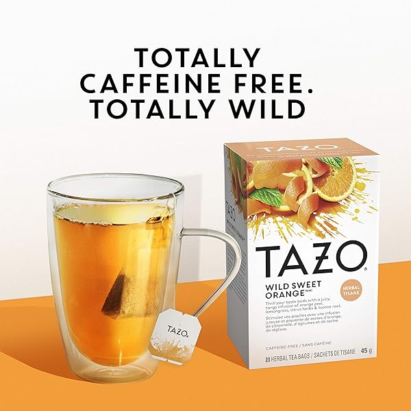 TAZO WILD SWEET ORANGE TEA BAGS, UNSWEETENED HERBAL TEA, CAFFEINE FREE, 20 TOTAL BAGS