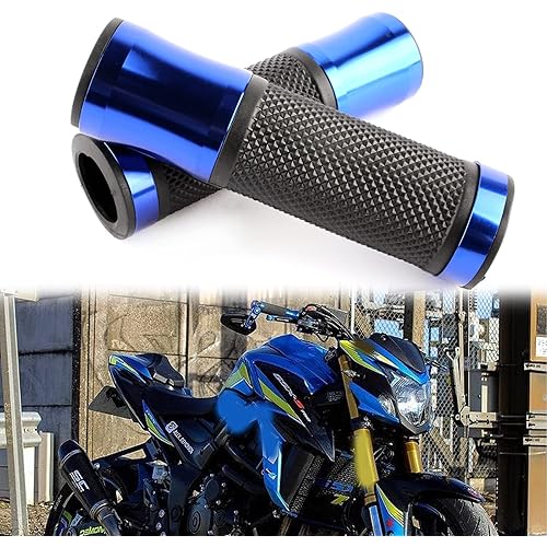 Pair of 7/8" 22mm Motorcycle CNC Aluminum Rubber Gel Hand Grips Handlebar For Sports Bike Chopper Cruiser Bike