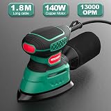 HYCHIKA 140W Detail Mouse Sander 13000 OPM Dust Collection 12 Sheets Wood Rust view 6