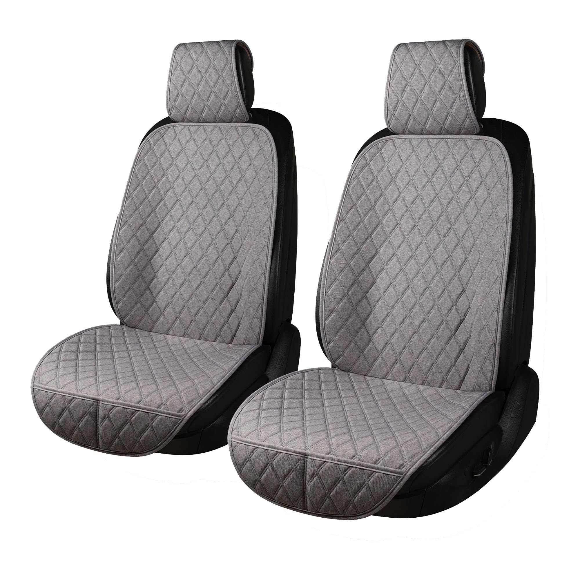 Photo 1 of BaoLL 2PCS Linen Front Seat Covers for Cars Sideless Seat Covers Breathable Cloth Fabric Car Seat Protector Universal Fit Most Automotive, SUV, Trucks, Van(Grey)