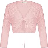GRACE KARIN Women's 3/4 Sleeve Bolero Shrug Lightweight Open Front Cropped Cardigan Knit Shrugs for Dresses