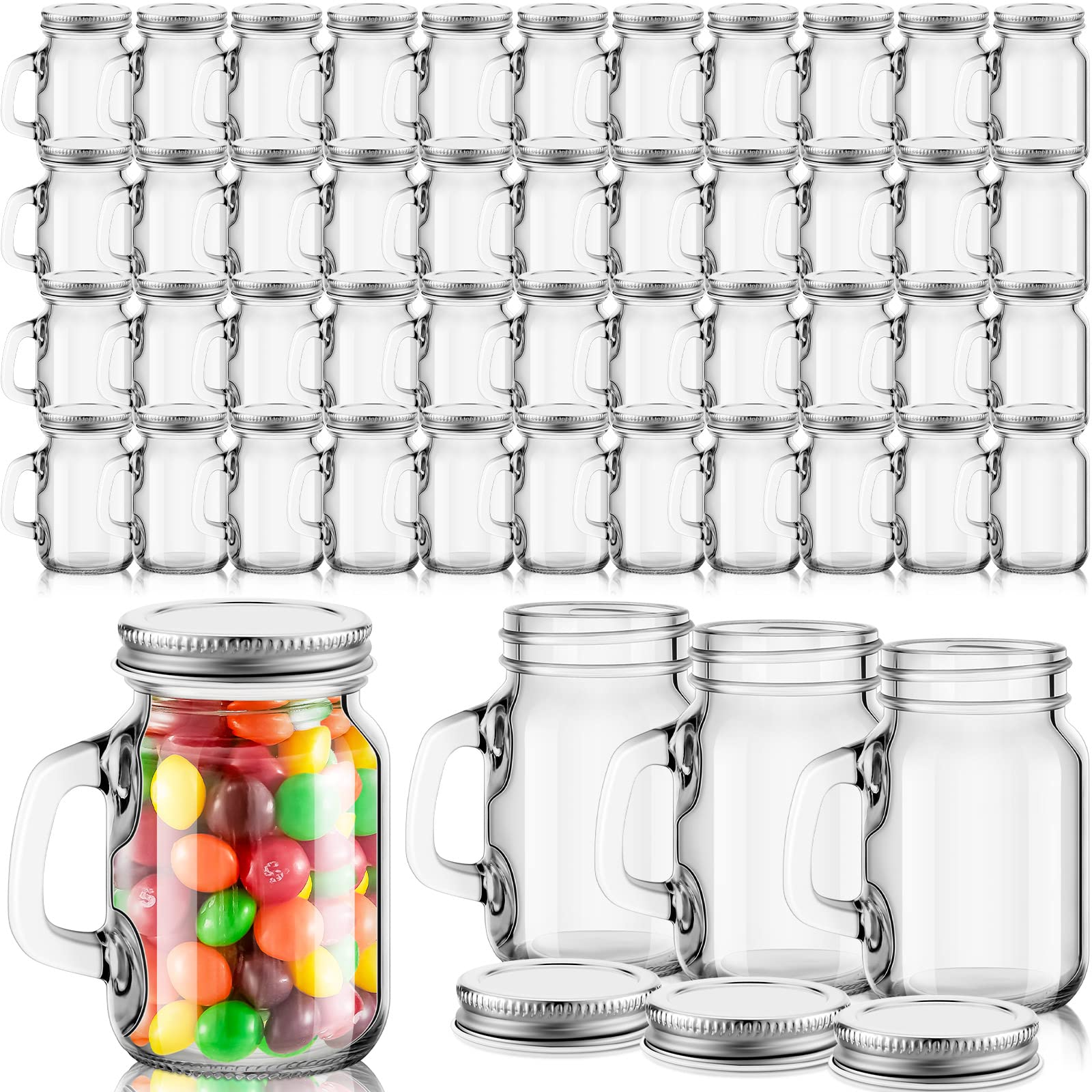 Tessco 48 Pcs 4 Oz Mini Mason Jar Mugs With Handles And Lids Small tessco-48-pcs-4-oz-mini-mason-jar-mugs-with-handles-and-lids-small