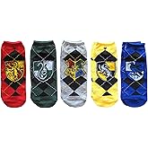 Hyp Harry Potter House Crests Argyle Pattern Juniors/Womens 5 Pack Ankle Socks