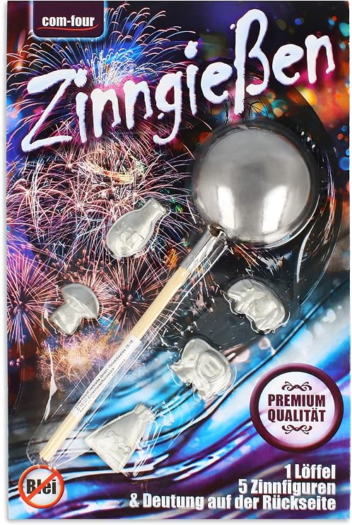 Com Four Zinngiessen Mit 5 Figuren Und 1 Loffel Silvestergiessen