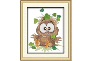 CROSSDECOR Cross Stitch Stamped Kits Pre-Printed Embroidery Patterns for Beginners Kids Adults, DIY Embroidery Crafts Needlepoint Starter Kits- Bird