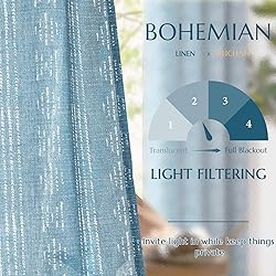 jinchan Boho Curtains Linen Curtains for Living