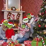 COSORO 12pcs Kids Grinch Paper Masks Christmas Party Bag Fillers Costume Toy view 4