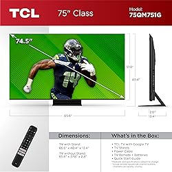 TCL 75-Inch QM7 QLED 4K Smart QD-Mini LED TV with