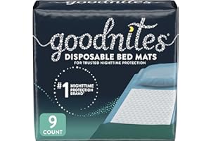 Huggies GoodNites Disposable Bed Mats, Mattress Protector Underpads for Bedwetting Kids, 9 Count