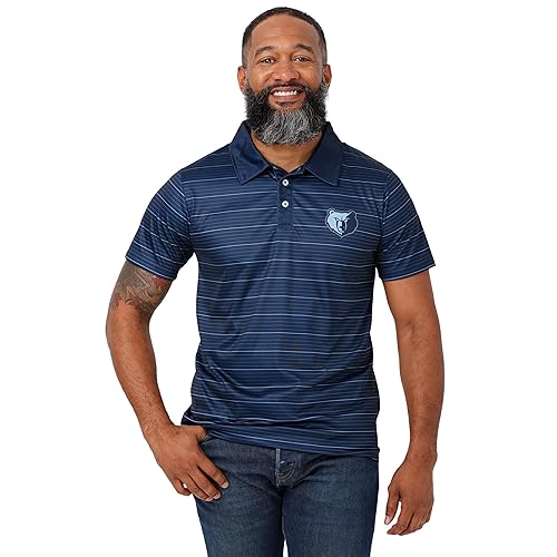 FOCO Memphis Grizzlies NBA Mens Striped Polyester Polo - M Team Color