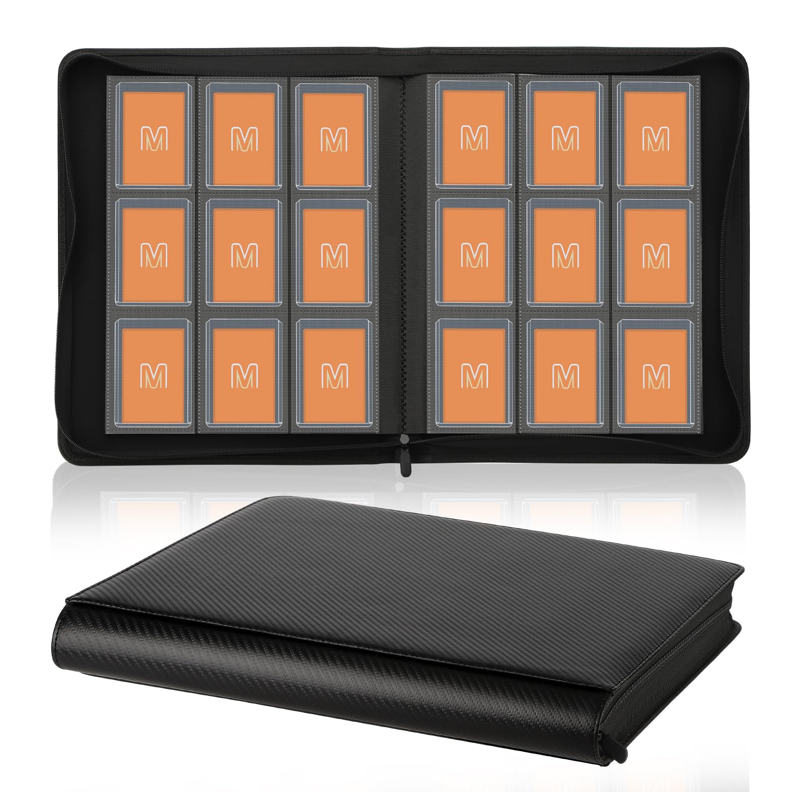 Photo 1 of ***MISSING PARTS***
Toploader Binder,Trading Card Binder Storage Hold up 288 Cards 9-Pocket Top Loader Binder with Sleeves for 3"x4" Rigid Toploaders Hard Cases (9Carbon Fiber Black)