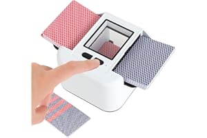 AOKUY Automatic Card Shuffler for 1-2 Decks, Rechargeable 2000mAh Battery, Low Noise Electric Shuffling Machine for UNO, Poke