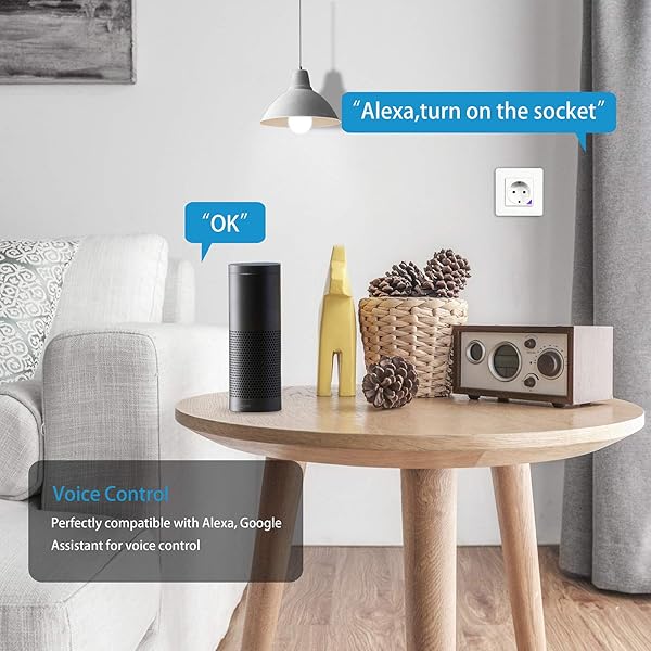 TEEKAR Enchufe Inteligente WiFi ZigBee 3 0 WlanEnchufe de Alexa Compatible con Alexa y Google Home Control de aplicacin por Voz Toma de Pared WiFi Inteligente con funcin de sincronizacin