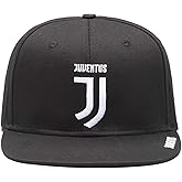 Fan Ink Juventus Snapback Hat – Officially Licensed Soccer Cap – Flat Brim Adjustable – Embroidered Juventus Logo – Unisex One Size – Black & White