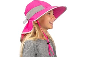 GearTOP Kids Sun Hat with Neck Flap Sun Hat for Kids, Kids Sun Hats Boys & Girls, Kids Beach Hats Toddler Sun Hat 5-13 UPF50+