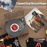 cotsoco Vinyl Record Player Turntable Bluetooth 2 Speakers 3 Speed Orange view 7