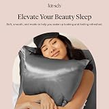 Kitsch Satin Pillowcase with Zipper Charcoal 48x66 cm view 9
