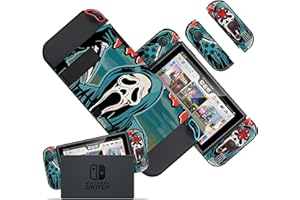 Oqplog Ghost Case for Nintendo Switch Cool Skeleton Skull Funny Character Fashion Scratch Resistant Cases Hard Shell Cover for Girls Kids Boys Men for Switch,Blue